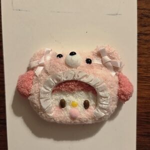 Cute Pink Bear Plush Keychain